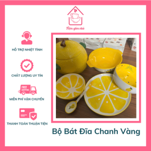 Set bát đĩa chanh vàng