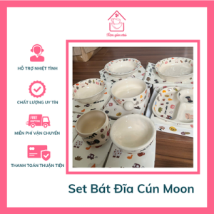 Bộ bát đĩa cún mun