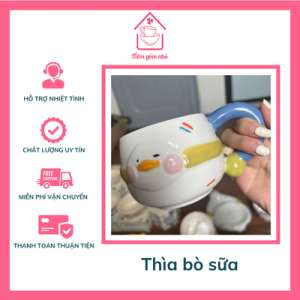 cốc sứ vit vàng dễ thương, họa tiết in nổi
