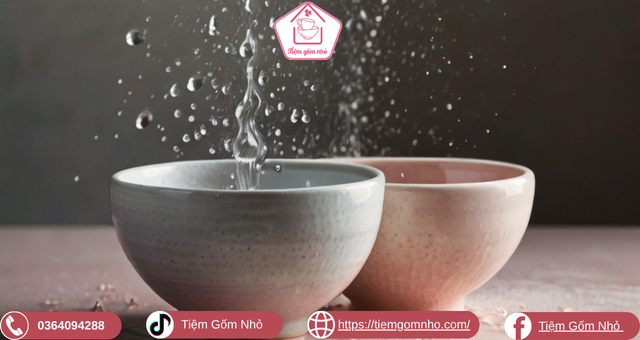 Lấy bát sứ bị kẹt vào nhau bằng đá và nươc nóng là cách đơn giản và tiện lợi