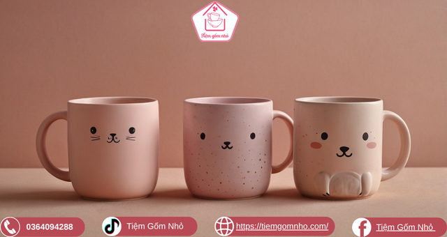 Các mẫu cốc sứ đẹp tông hồng pastel