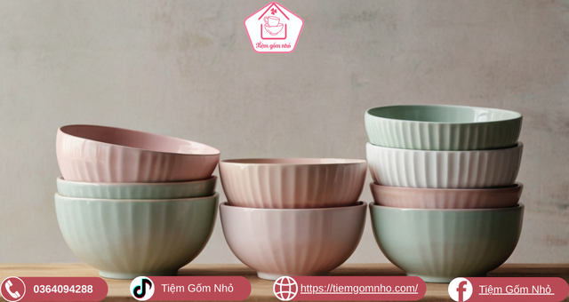 Chén bát sứ giá rẻ màu pastel