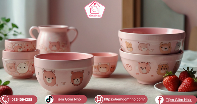 Chén bát sứ giá rẻ họa tiết dễ thương