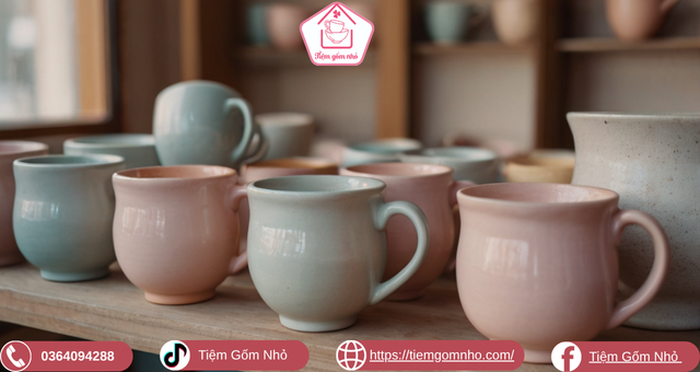Cốc sứ đẹp giá rẻ tại tiệm gốm