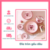Đĩa tròn gấu dâu dễ thương hồng pastel