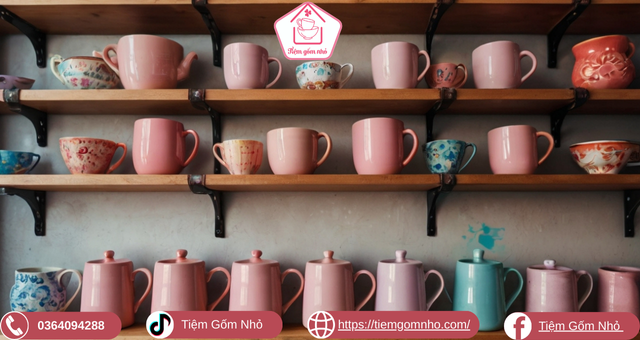 Cốc gốm sứ dễ thương nhiều màu sắc