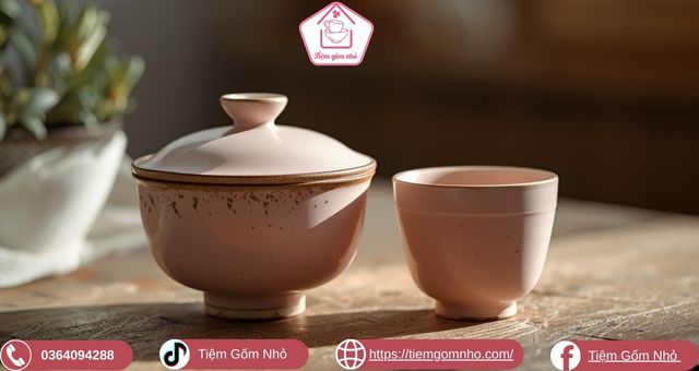 Món gốm sứ handmade màu hồng tinh tế