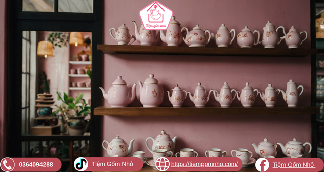 Địa chỉ mua bộ ấm chén gốm sứ Bát Tràng uy tín