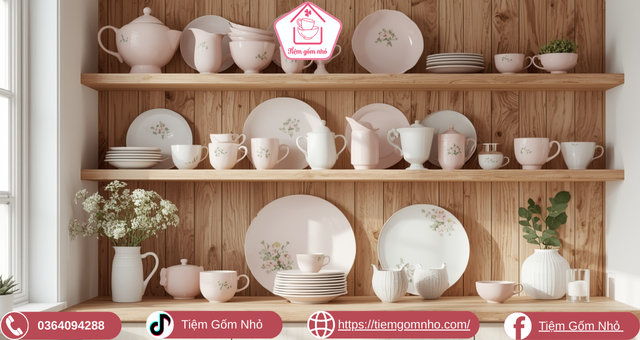 Gốm sứ trang trí góc bếp theo phong cách Scandinavian