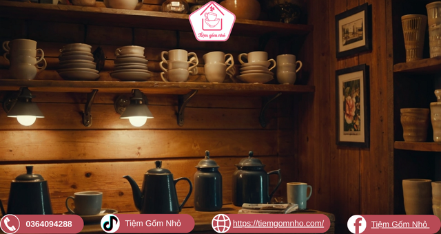 Gốm sứ và phong thủy trong trang trí quán cà phê